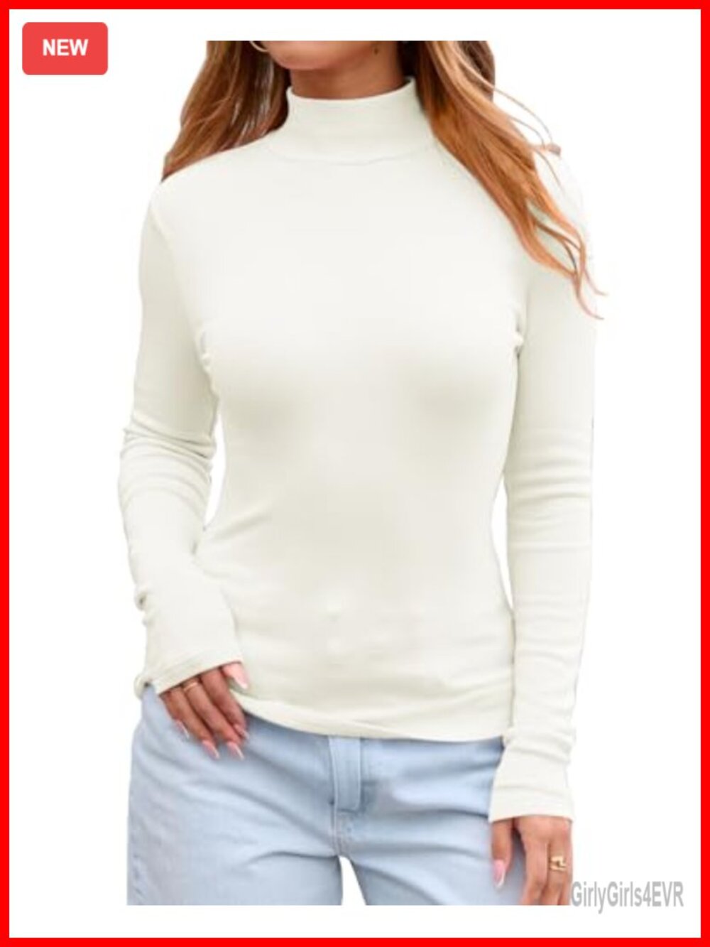 Women's Mock Neck Slim Fit Pullover Sweater Long Sleeve Top
